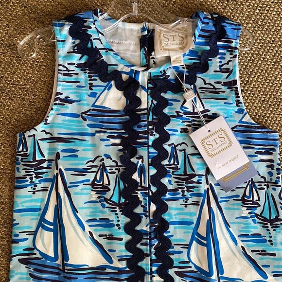 Sail to Sable NEW Girls Sail Boat Print Sleeveless Dress $78 NWT sz 6 - Picture 5 of 12